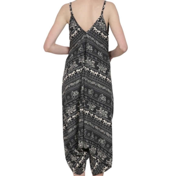 Elephant print multicolored wide leg jumpsuit - Picture 3 of 4